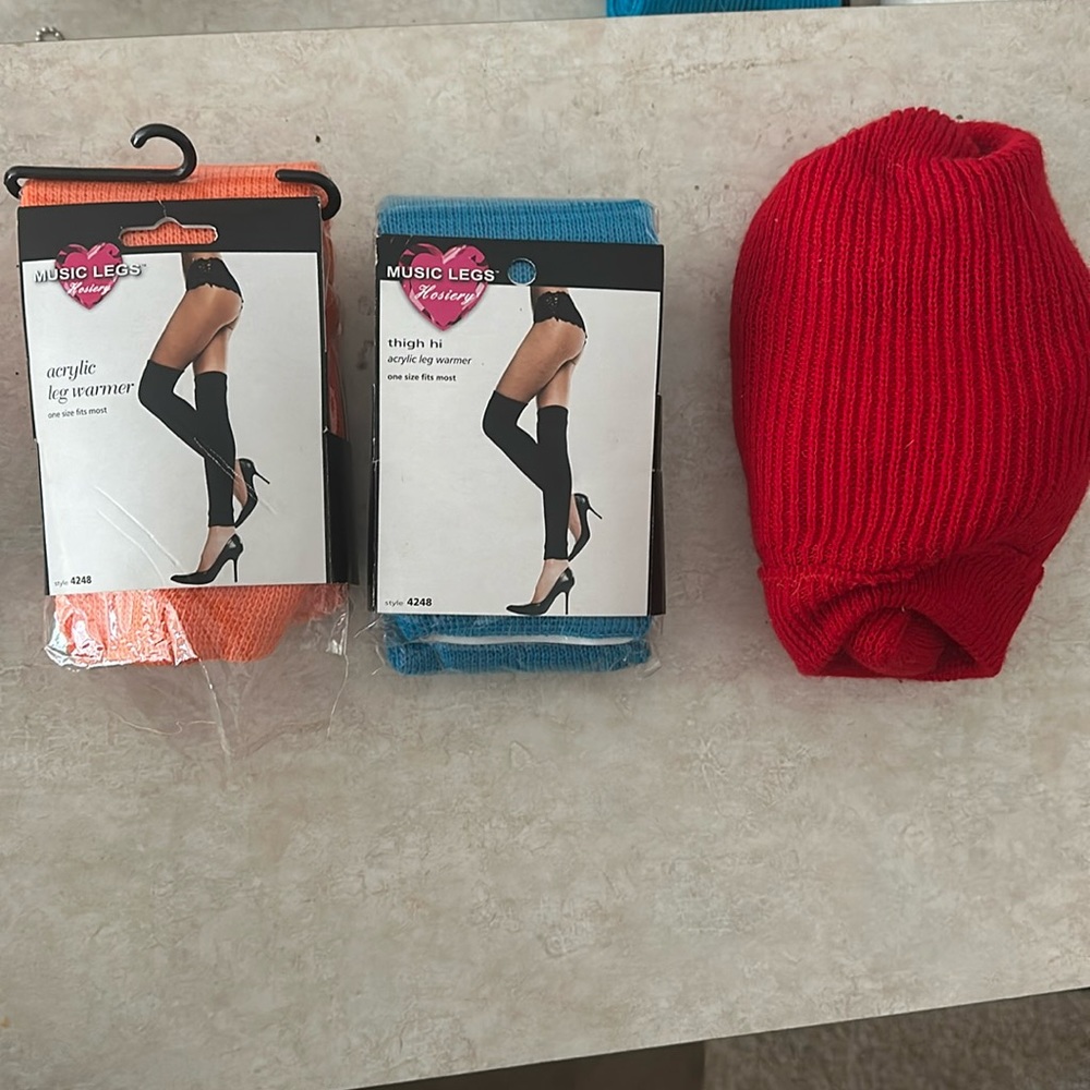 3 pairs of leg warmers